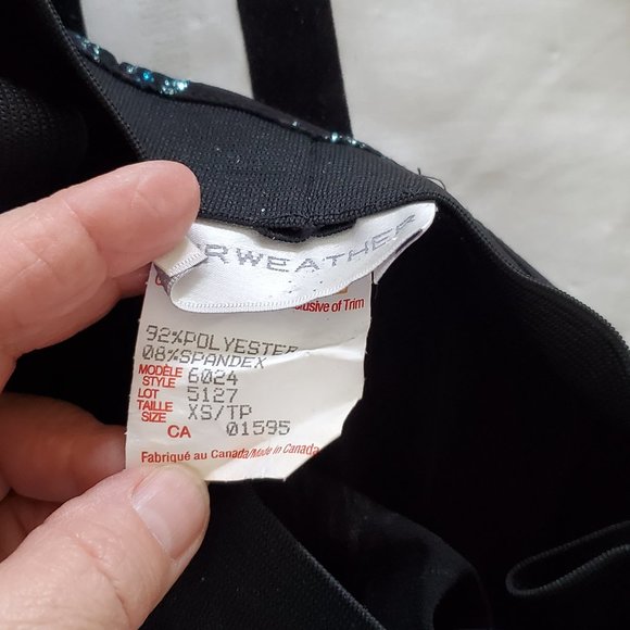 Black & Teal Sequence Strapless Dress - Picture 2 of 16